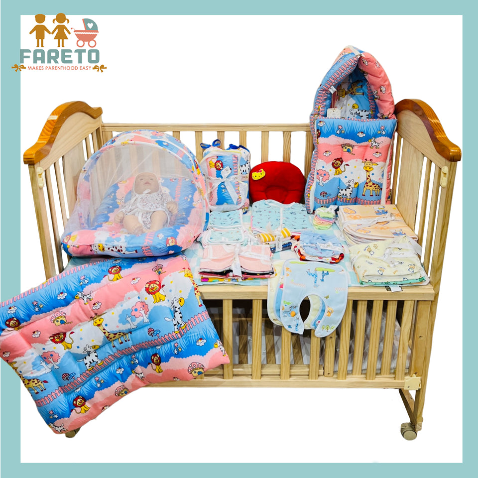 Fareto New Born Baby Summer Essentials 60 in 1 (0-6 Months)(F492)