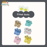 Fareto new born baby premium ultra soft socks for baby pack of 6 (0-3 months)