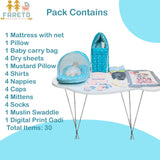 Fareto Premium Quality Baby Summer Essentials 30 in 1 New Combo (0-6Months)(Crown)