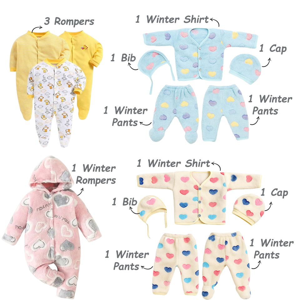 Fareto Baby Winter Wear Clothing Set (Pack Of 34)(0-6 Months)