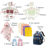 Fareto New Born Baby Winter Wear Clothing Set Combo 35 in 1(F210)