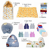 FARETO NEW BORN BABY MONSOON SEASON HOSPITAL ESSENTIALS PACK OF 60 ITEMS (0-6 MONTHS)(F12)