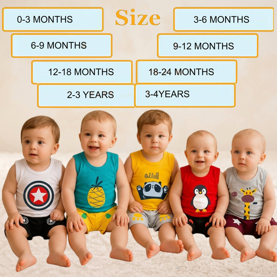 Fareto Baby Boy's and Girl's Cut Sleeve T-Shirt and Short Combo 100% Cotton Clothing Set ( PACK OF 2)(F142)