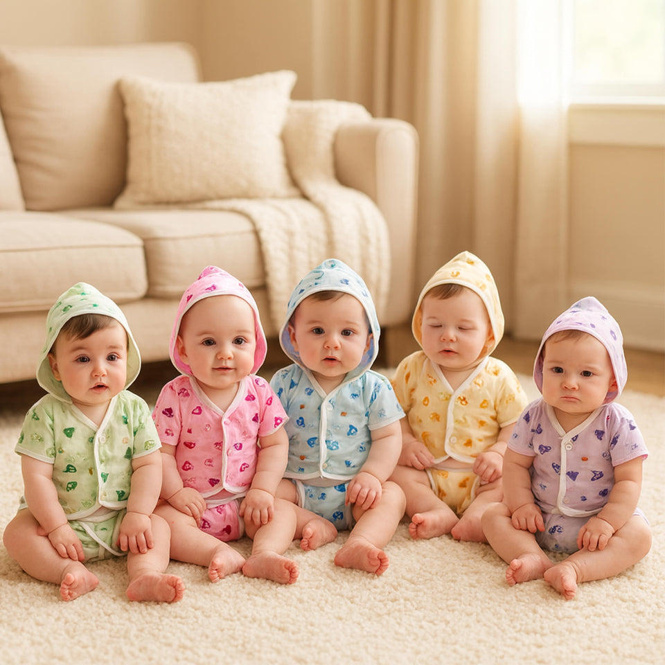 Fareto New Born Baby Premium Quality Clothing Set (0-3 Months)(Pack of 6)(F547)