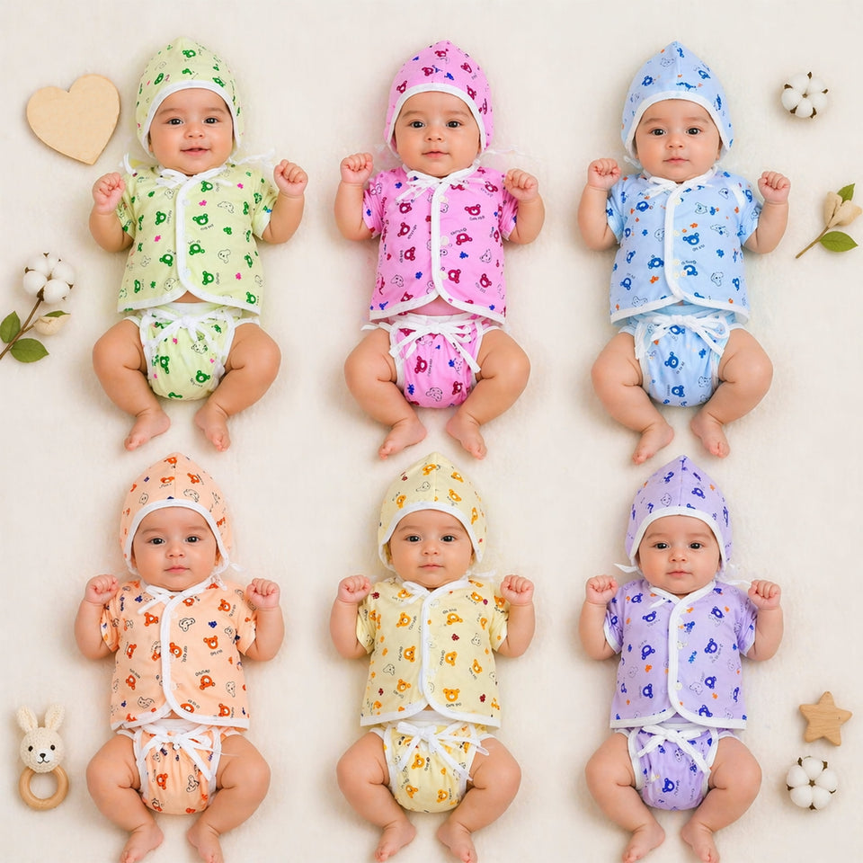 Fareto New Born Baby Premium Quality Clothing Set (0-3 Months)(Pack of 6)(F547)