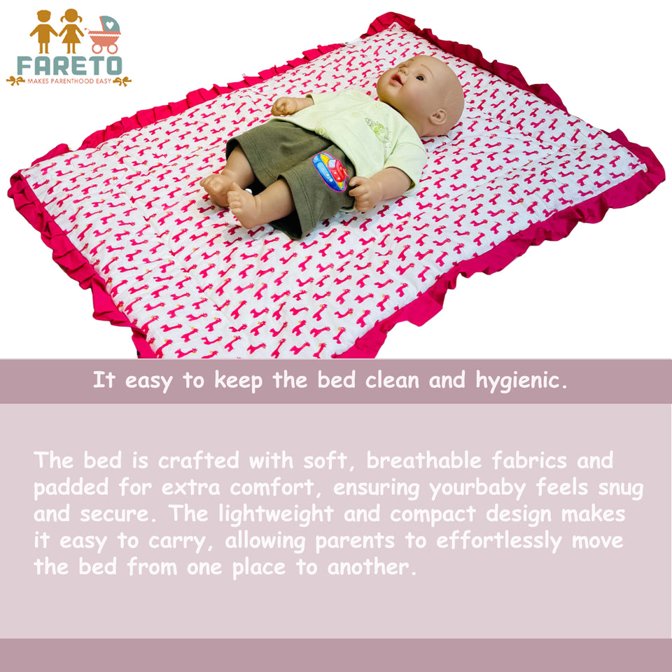 Fareto New Born Baby 100% Cotton Super Soft Malmal Carry Bed Pack of 5(0-12Months) 77CM*55CM(300 GSM)