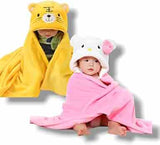 Fareto Super Soft Baby Hooded Towel – Cartoon Animal Design | Cozy, Lightweight & Skin-Friendly Swaddle for Newborns & Kids (Pack of 1)(F620)