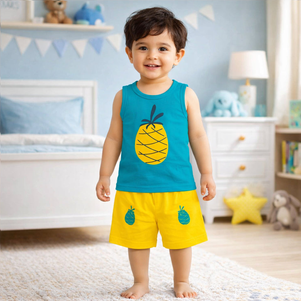 Fareto Baby Boys & Girls Summer Wear T -Shirt & Shorts Set