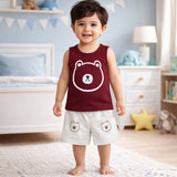 Fareto Baby Boy's and Girl's Sleeveless T-Shirt and Short 100% Cotton Clothing Set(F139)