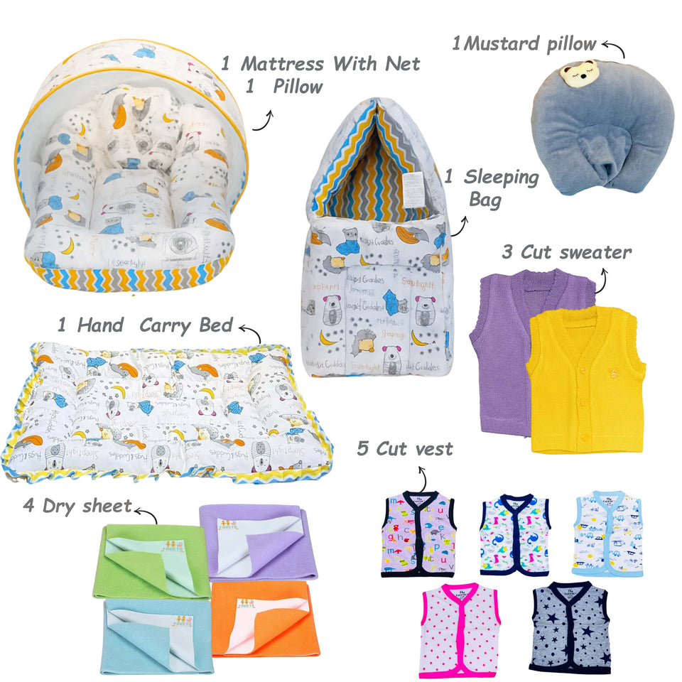 Fareto New Born 44 in 1 High Quality Premium Baby Winter Wear Set – Soft, Warm & Perfect Gift for Newborns(0-6 Months)(F648)