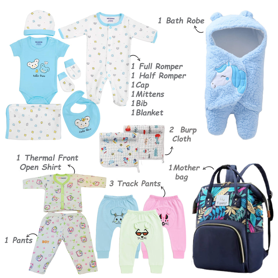 Fareto New Born 44 in 1 High Quality Premium Baby Winter Wear Set – Soft, Warm & Perfect Gift for Newborns(0-6 Months)(F679)