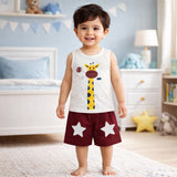 Fareto Baby Boy's and Girl's Sleeveless T-Shirt and Short 100% Cotton Clothing Set (F140)
