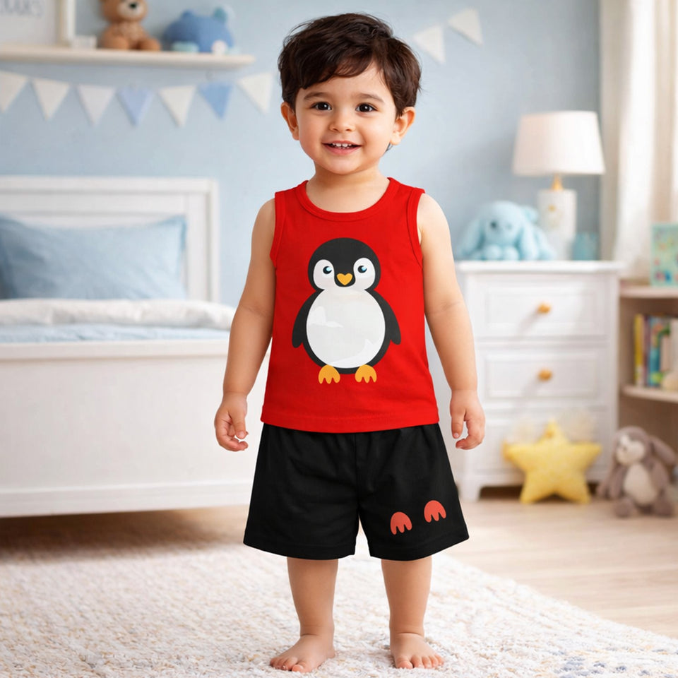 Fareto Baby Boy's and Girl's Sleeveless T-Shirt and Short 100% Cotton Clothing Set(F138)