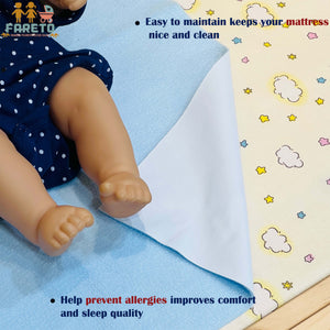 Fareto New Born Baby 100% Waterproof Dry sheets (Pack of 4) (64cm*50cm)