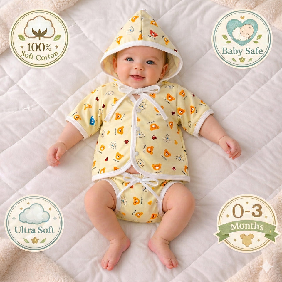 Fareto New Born Baby Premium Quality Clothing Set (0-3 Months)(Pack of 6)(F547)