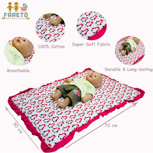 Fareto New Born Baby 100% Cotton Super Soft Malmal Carry Bed Pack of 5(0-12Months) 77CM*55CM(300 GSM)