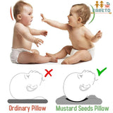 Fareto new born baby super soft cover mustard filling pillow for round head(0-1 YEAR)