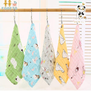 Fareto Premium Muslin 6 Layer Cotton Face Napkins for Newborn Baby Extra Soft Hankies Reusable Napkins(Pack of 5)