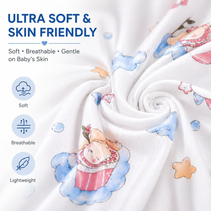 Fareto Baby Muslin Sleeping Cover – Soft & Breathable Newborn Sleeping Bag with Cute Bear Print (0–6 Months)(F803)