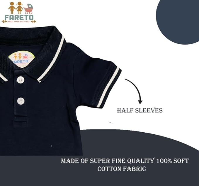 Fareto Cotton T-Shirt With Shorts Clothing Set for Baby | Party Wear & Casual Dress for Baby Boys & Baby Girls