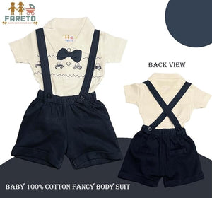 Fareto Cotton Dungaree & T-Shirt Clothing Set for Baby | Casual Dress for Unisex Baby (Pack of 2)