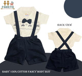 Fareto Cotton Dungaree & T-Shirt Clothing Set for Baby | Casual Dress for Unisex Baby (Pack of 3)