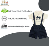 Fareto Cotton Dungaree & T-Shirt Clothing Set for Baby | Casual Dress for Unisex Baby (Pack of 3)