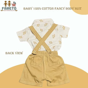 Fareto Cotton Dungaree & T-Shirt Clothing Set for Baby | Party Wear & Casual Dress for Unisex Baby