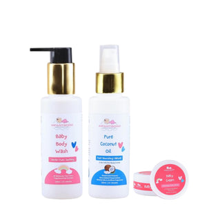 Fareto Baby Coconut Oil | Body Wash & Cream | No Harmful Chemicals|Age- 0-2 Years