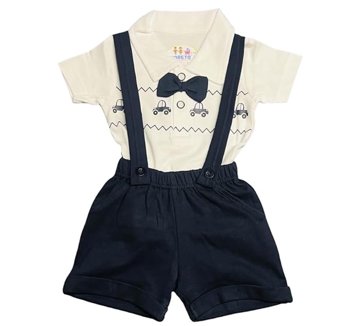 Fareto Cotton Dungaree T-Shirt Clothing Set for Baby Party