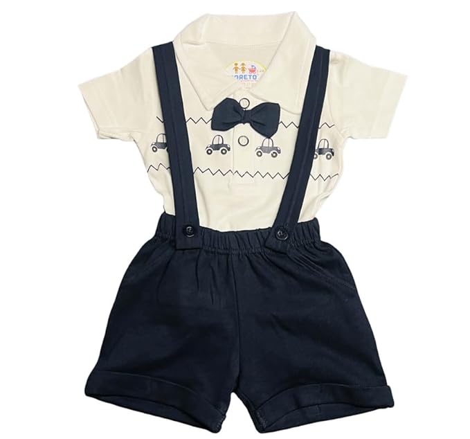 Fareto Cotton Dungaree & T-Shirt Clothing Set for Baby | Party Wear & Casual Dress for Unisex Baby |Newborn Baby
