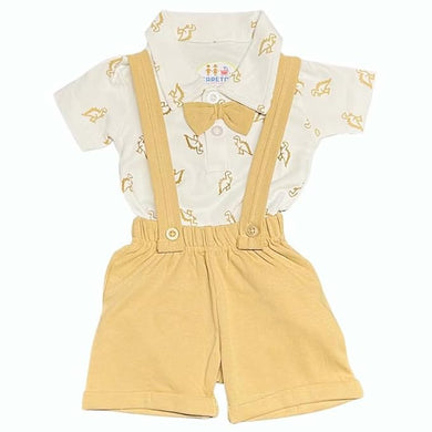 Fareto Cotton Dungaree & T-Shirt Clothing Set for Baby | Party Wear & Casual Dress for Unisex Baby