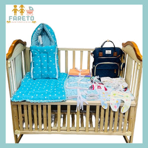 Fareto New Born Baby Premium Summer Essentials 54 In 1 Hospital  Combo (0-6 Months)