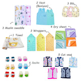 Fareto Premium Quality Baby Summer Essentials 55 in 1 New Combo (0-6Months)(F516)