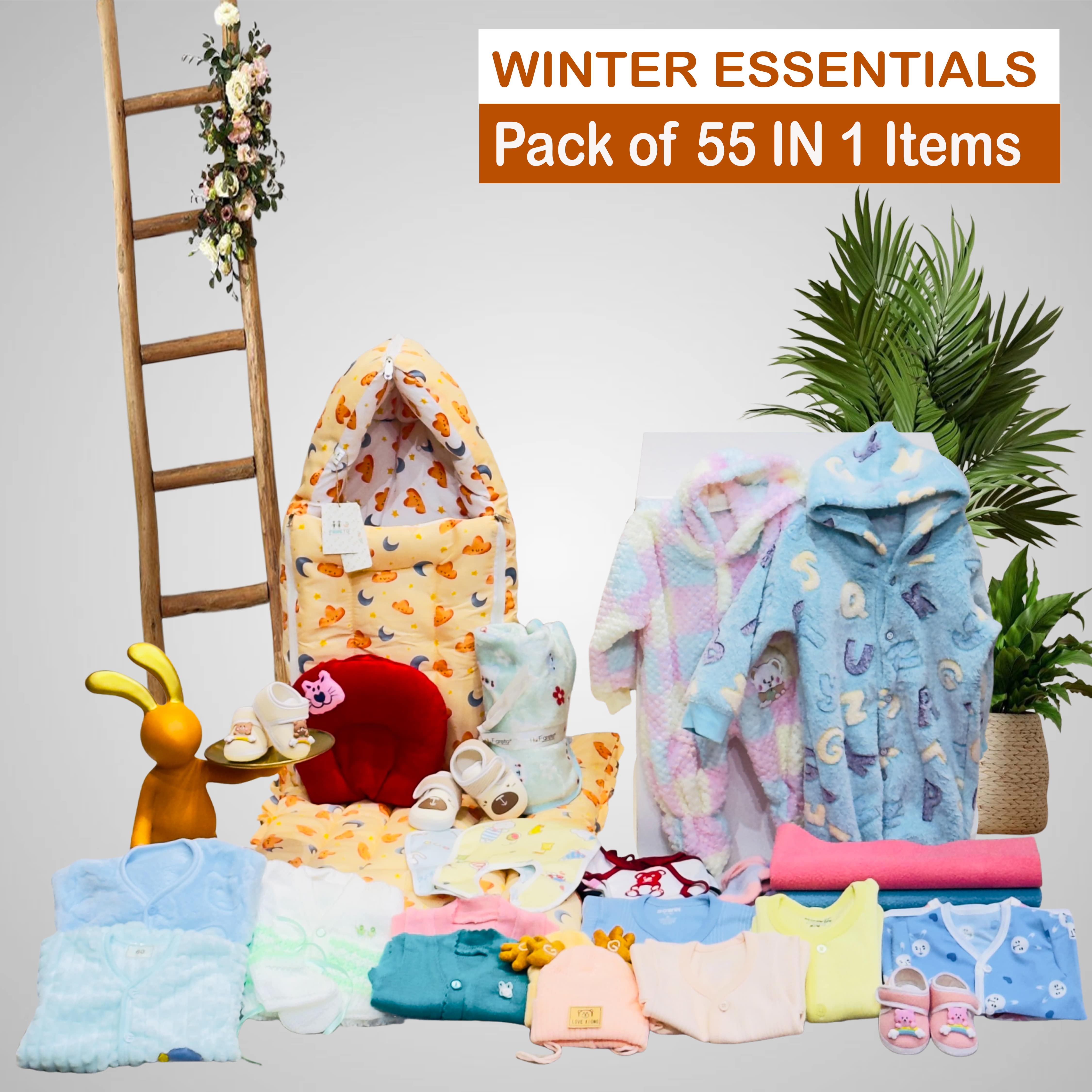 Fareto New Born Baby Purely winter Essentials Pack of 55 (0-6 months)(F178)