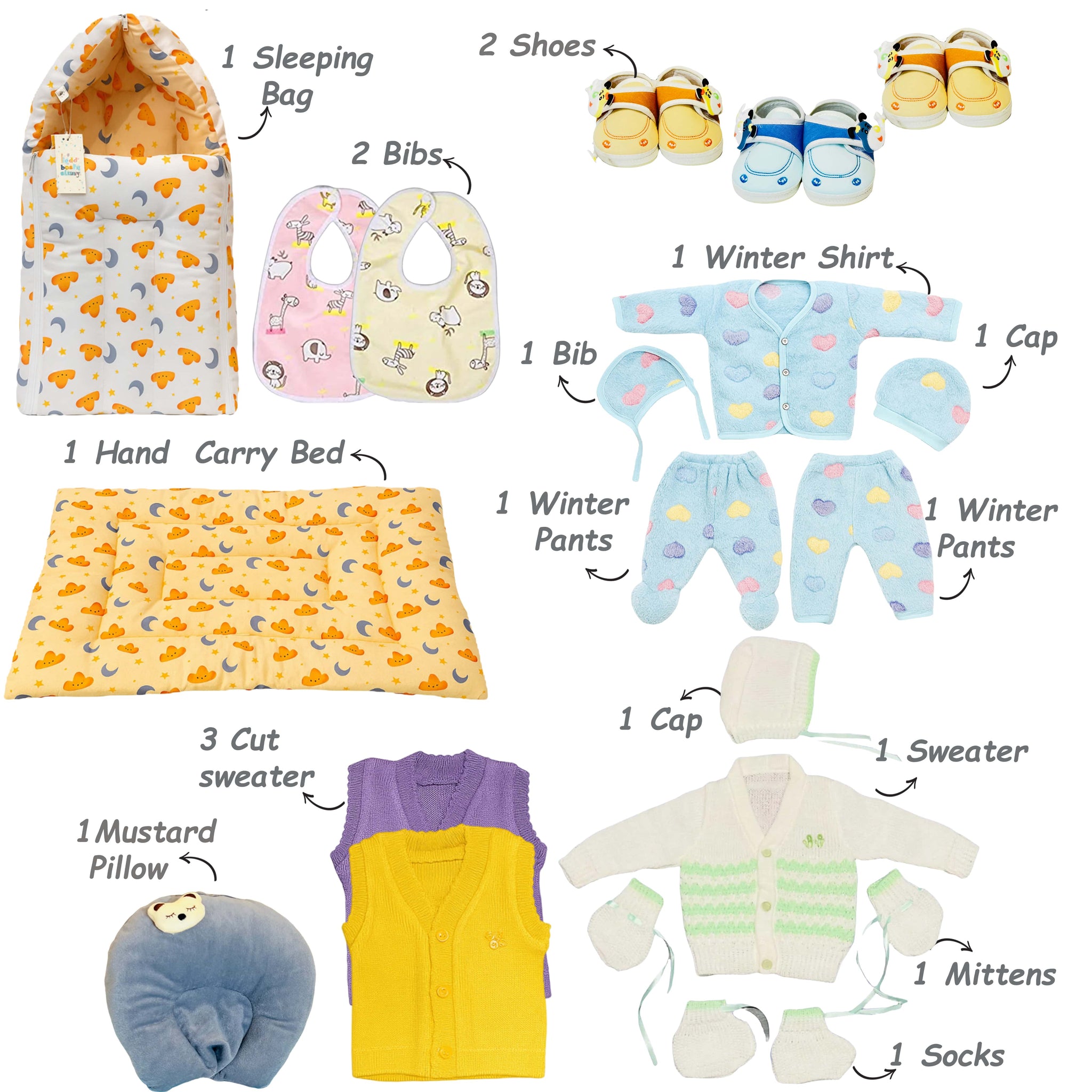 Fareto New Born Baby Purely winter Essentials Pack of 55 (0-6 months)( FaretoBaby Fareto New Born Baby Purely winter Essentials Pack of 55 (0-6 months)( FaretoBaby