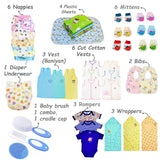 Fareto Baby Boy's & Girl's Summer Hospital Essential Combo for New Born | Gift Pack | Baby Products | Maternity Essentials | Bedding Set (66 Items)(0-6 Months)(F725)