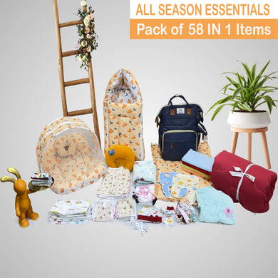 Fareto New Born Baby Hospital Essentials All season Use 58 In 1 Combo(0-6 Months)(F02)