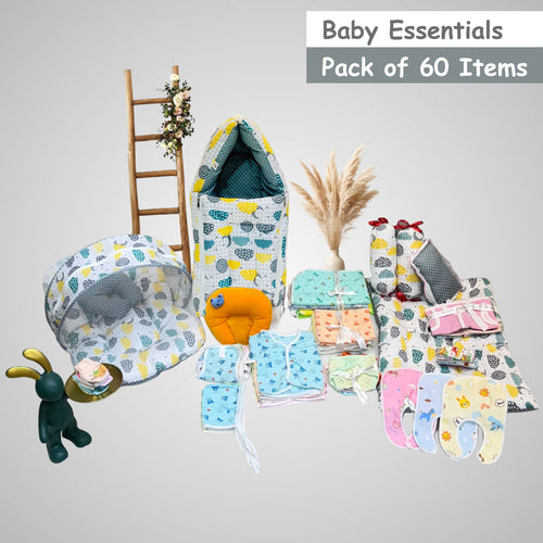 Fareto New Born Baby All Season Use Most Useful Essentials 60 in 1 (0-6 Months)