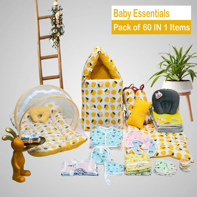 Fareto New Born Baby All Season Use Most Useful Essentials 60 in 1 (0-6 Months)(F375)