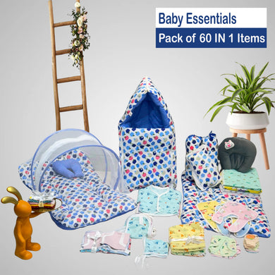 Fareto New Born Baby All Season Use Most Useful Essentials 60 in 1 (0-6 Months)(F358)