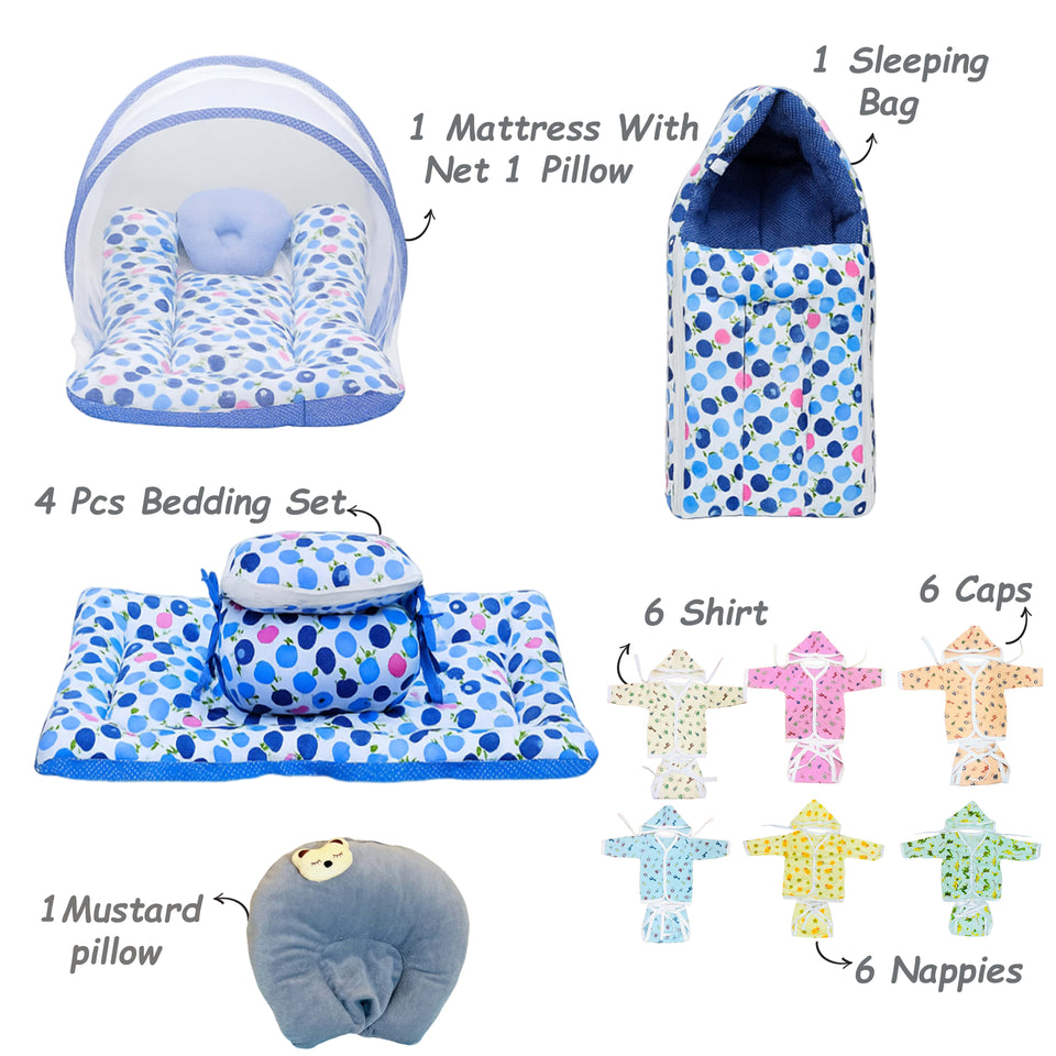 Fareto New Born Baby All Season Use Most Useful Essentials 60 in 1 (0-6 Months)(F358)