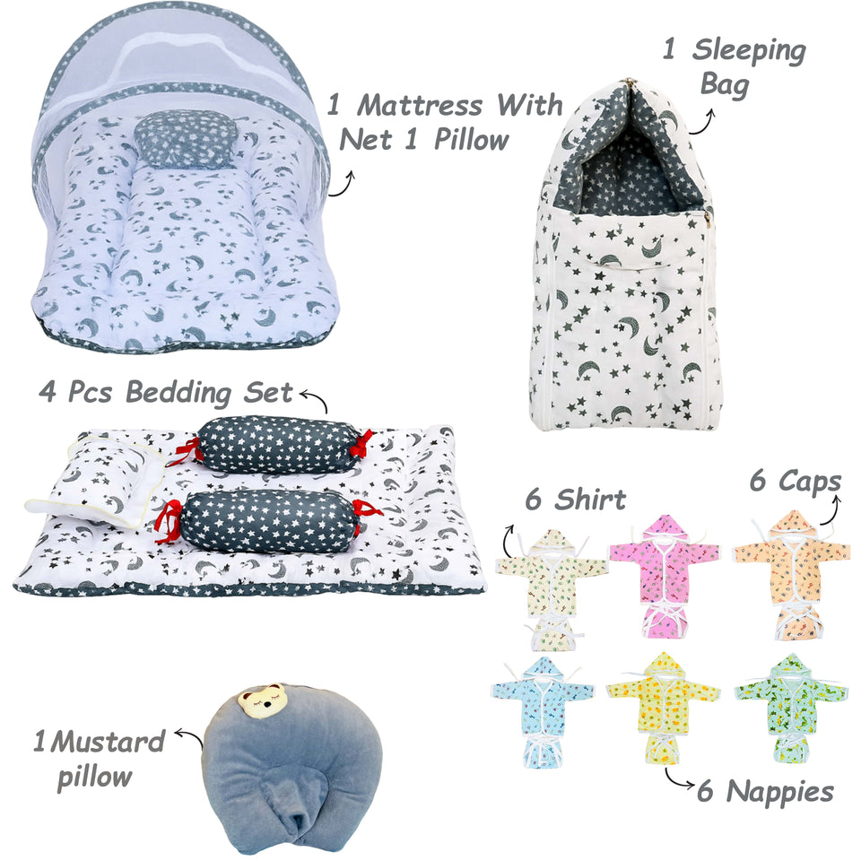 Fareto New Born Baby All Season Use Most Useful Essentials 60 in 1 (0-6 Months)(F309)