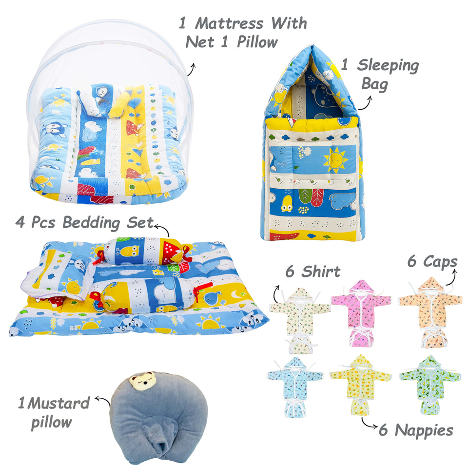 Fareto New Born Baby All Season Use Most Useful Essentials 60 in 1 (0-6 Months)(F338)