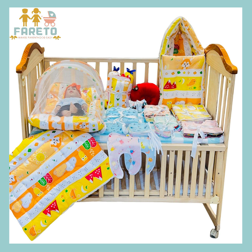 FARETO NEW BORN BABY SUMMER HOSPITAL ESSENTIALS 60 IN 1 (0-6M)