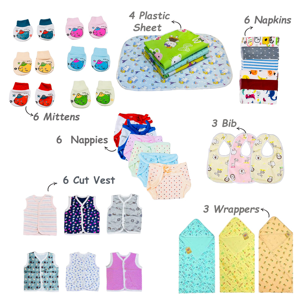 Fareto New Born Baby All Season Use Most Useful Essentials 60 in 1 (0-6 Months)(F309)
