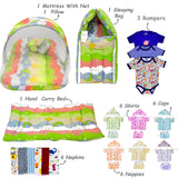 Fareto Newborn Baby Summer Hospital Essentials Combo | 59-in-1 Maternity & Bedding Gift Set (0–6 Months)(F713)