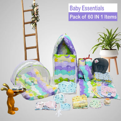 Fareto New Born Baby All Season Use Most Useful Essentials 60 in 1 (0-6 Months)(F573)