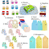 Fareto Newborn Baby Summer Hospital Essentials Combo | 72-in-1 Maternity & Bedding Gift Set (0–6 Months)(F712)