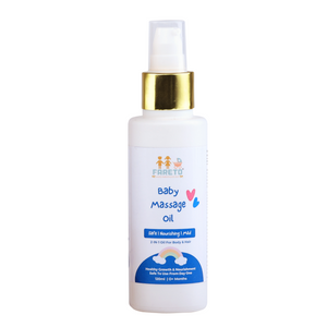 Fareto Baby Massage Oil | Nourishing Care for Healthy Growth | Safe & Gentle Formula from Day One | Non-Sticky Baby Massage Oil (120 ML)